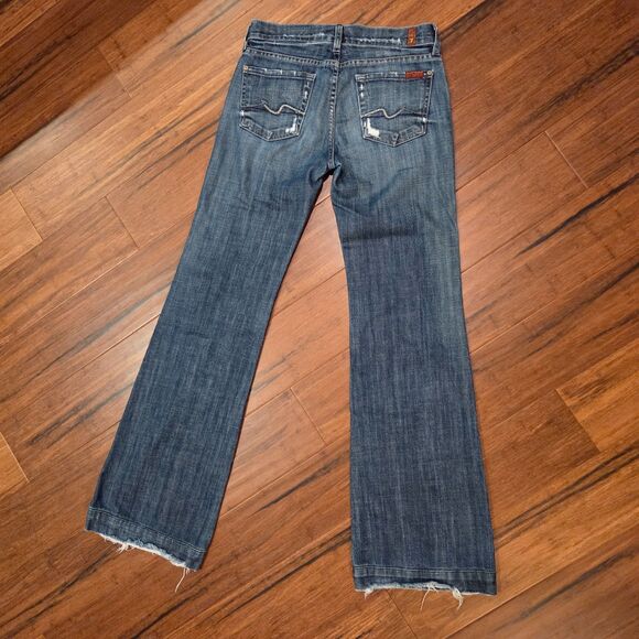 7 For All Mankind Dojo Jean Wide Leg Women's Size 26 Distressed Grunge 7FAM - Picture 2 of 11